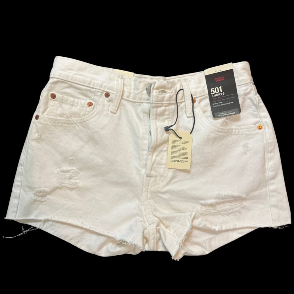 Levi's Women's White Denim Shorts: Summer-Ready Style Essentials